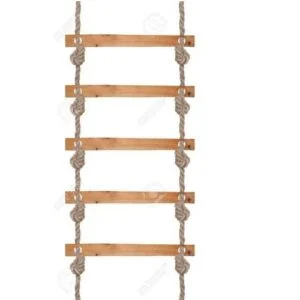 Supplier of Malaysian Flat Wooden Step Rope Ladder 40 Meter in UAE