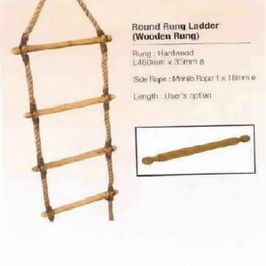 Supplier of Round Wooden Step Rope Ladder 40 Meter in UAE